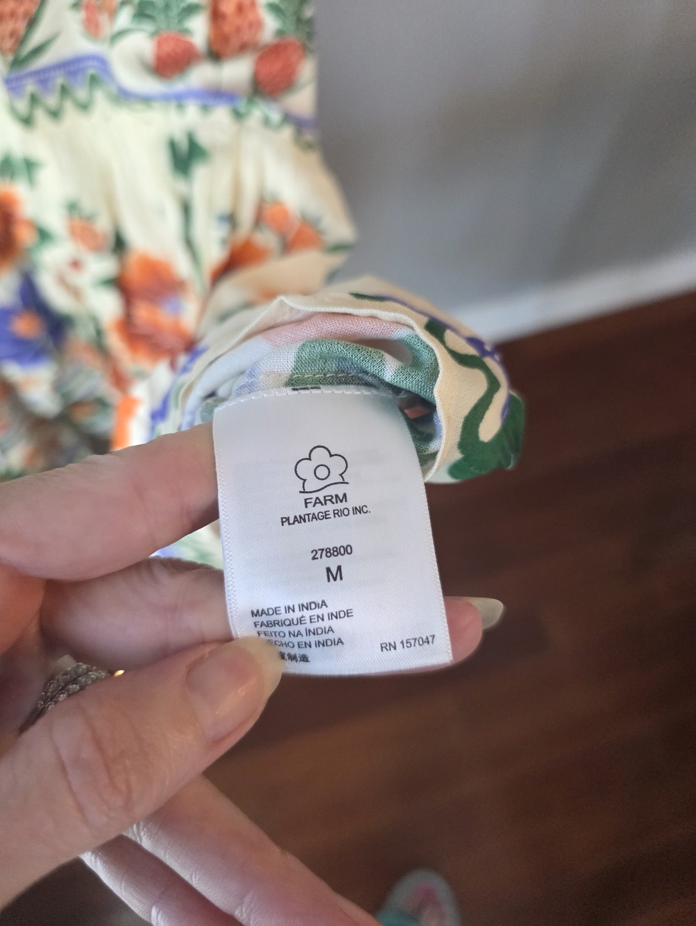 NWT FARM Rio Asymmetrical Floral Dress with V-Neck - Picture 13 of 13